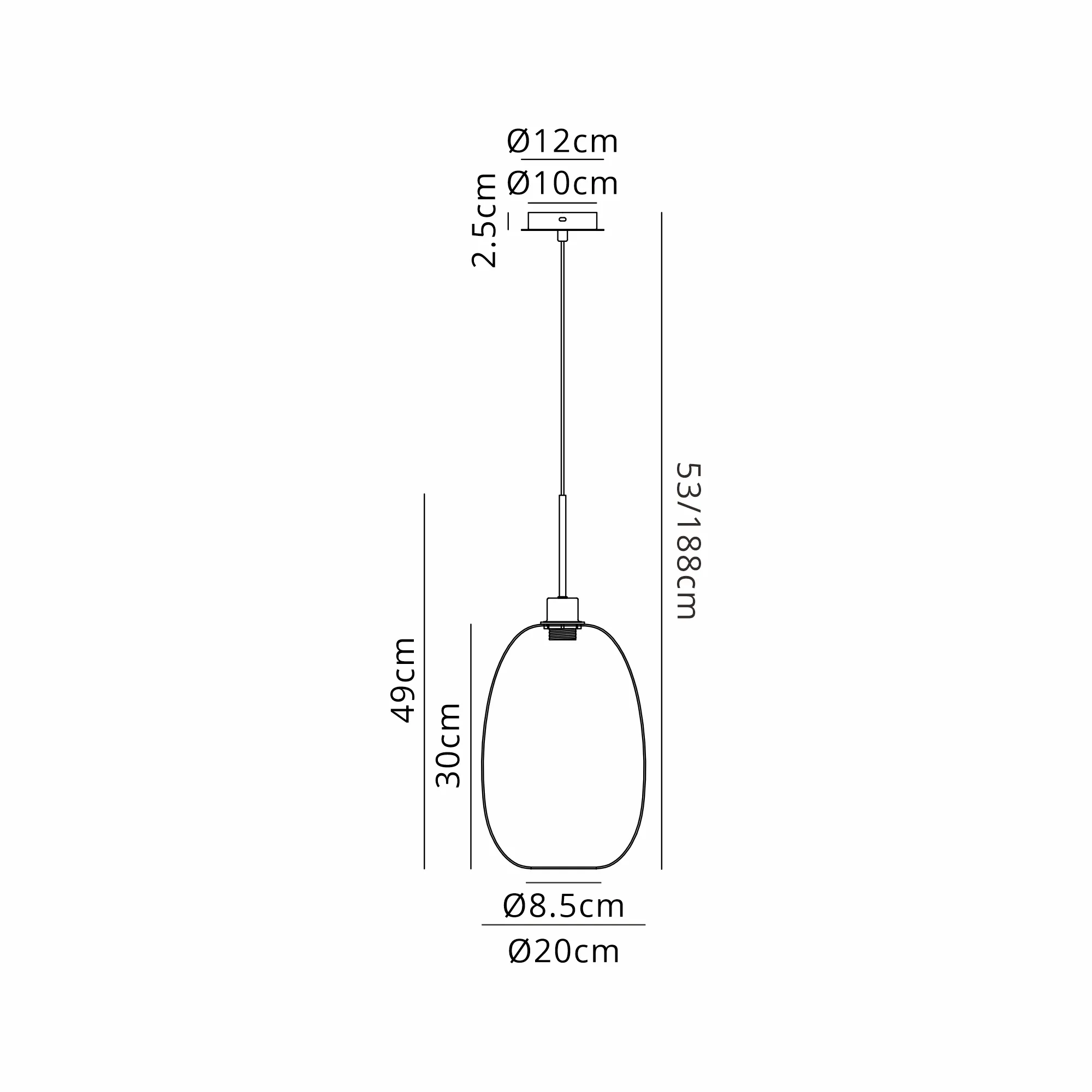 DK1164  Lori cm Single Pendant, 1 Light Adjustable E27, Antique Gold/Chrome Slim Curved Trapezium Shades